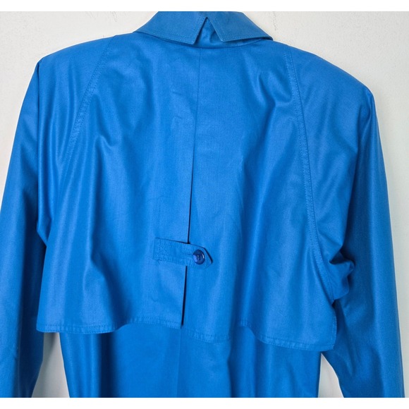 London Fog Women's Blue Trench Coat Belted Raincoat Size‎ 10 REG Made USA - Picture 8 of 10